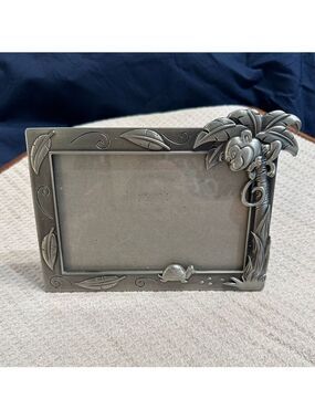 Pewter Photo Frame by Fetco Home decor. Cute Monkey in coconut tree 5x7